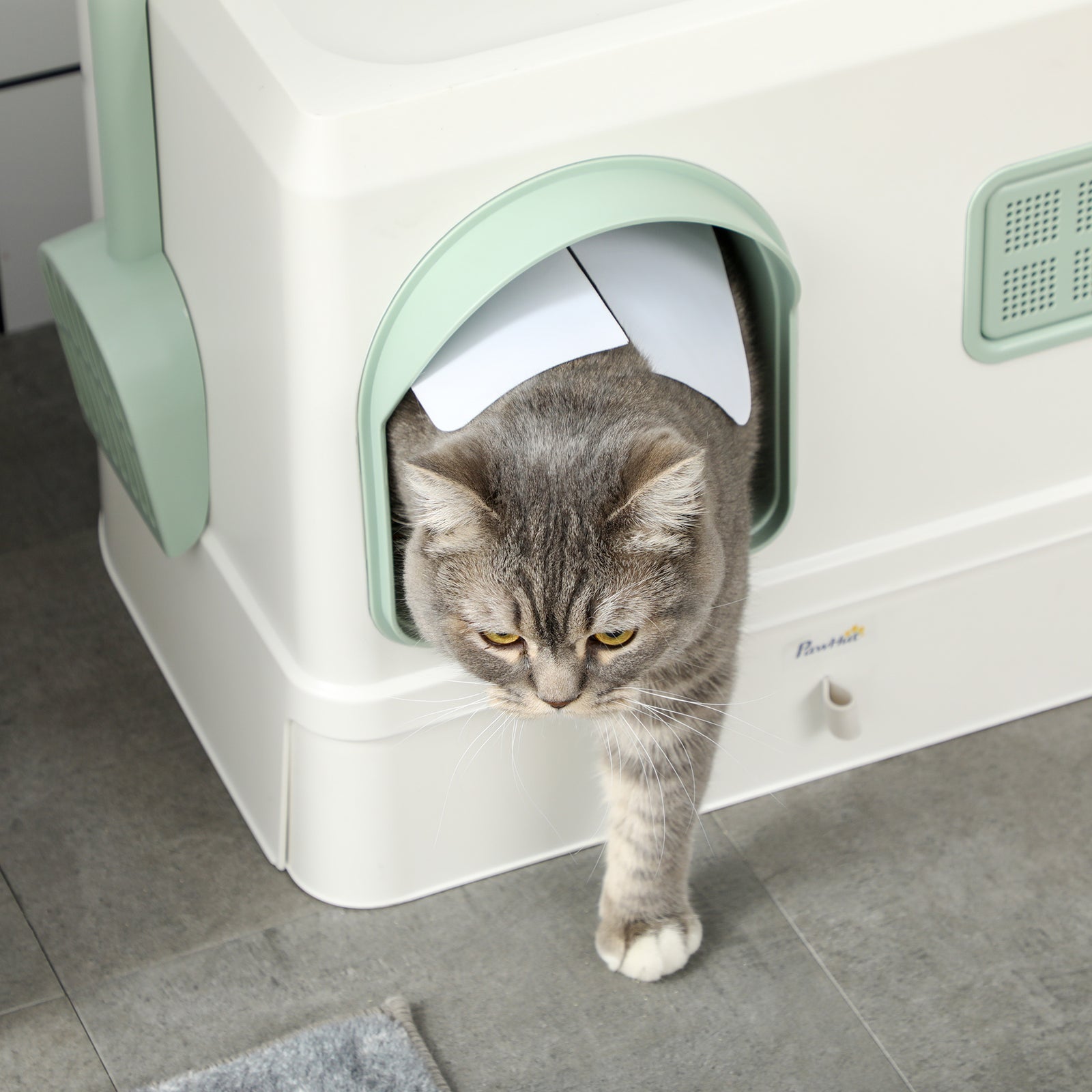 Hooded Cat Litter Tray W/ Drawer Pan, Scoop Deodorants