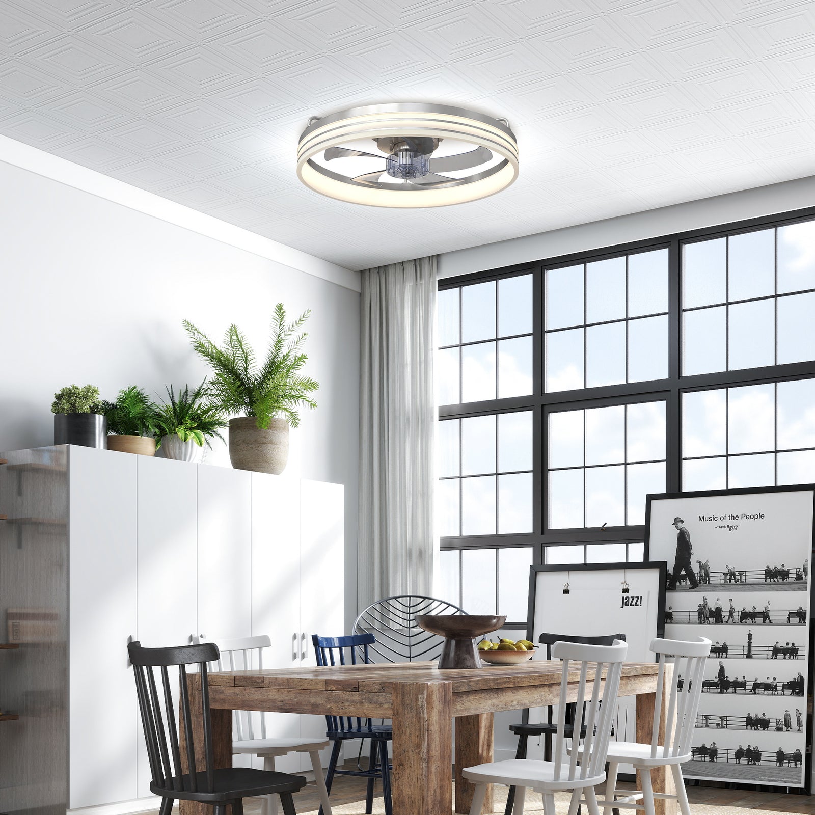 Ceiling Fan With Light And & App Control, 6 Speed, 50 Cm | Silver