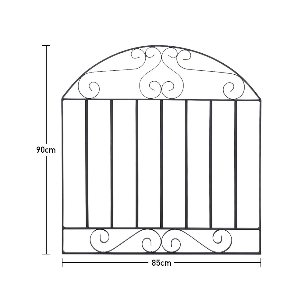 85 W×90cm H Modern Metal Garden Gate Fence Gate Metal Entry Gate With Scroll Design