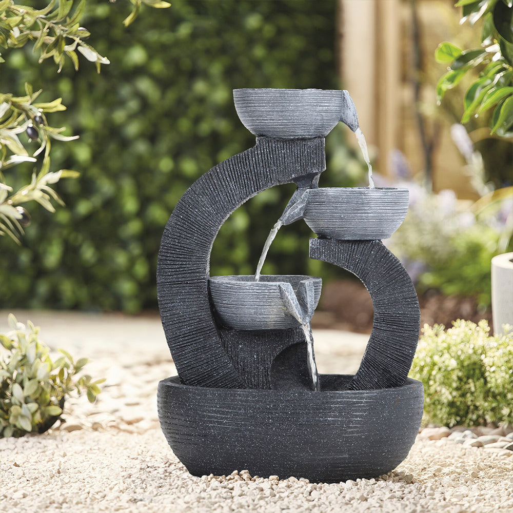 Garden Solar-powered Water Fountain Rockery Decor