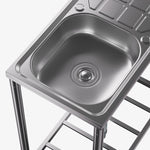 100cm*50cm*85cm H 201 Stainless Steel Commercial Sink With Drainboard