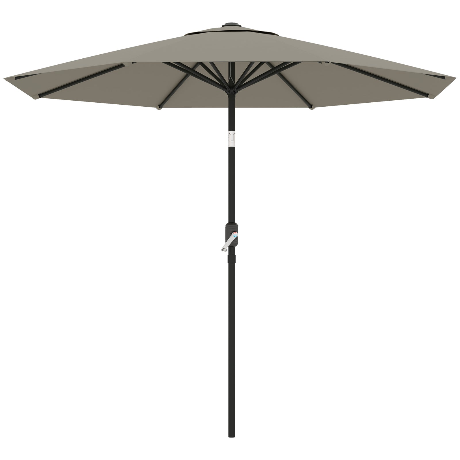 2.6m Patio Umbrella With Tilt Crank | Light Grey