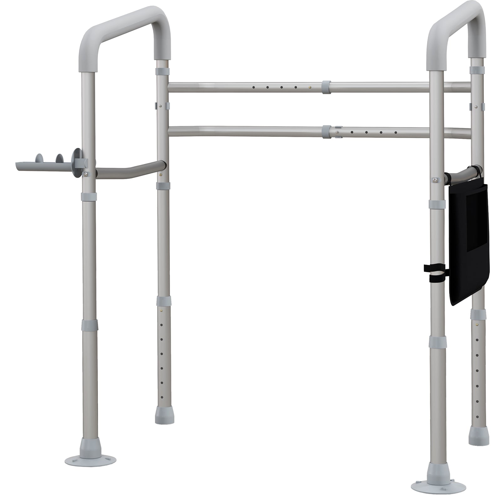 Adjustable Toilet Safety Frame With Rubber Tips Storage
