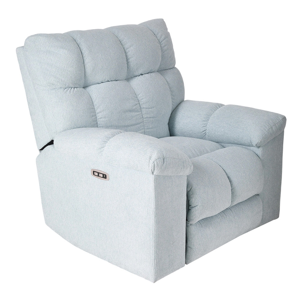 Electric Recliner Chair For Living Room – 270° Swivel, 135° Recline, Footrest, Usb & Type-c Charging | Blue