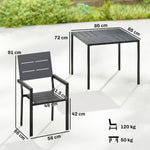 Outsunny 5 Pieces Garden Dining Set, Outdoor Furniture With Hdpe Table