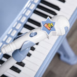 37 Key Keyboard Battery Piano Kids Microphone Stool Educational Game | Blue