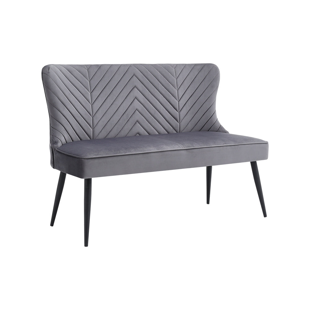 Grey Upholstered Tufted Dining Bench