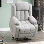 Redding Dual Motor Electric Lift Assist Recliner Chair With Massage And Heat | 1 | Light Slate Grey