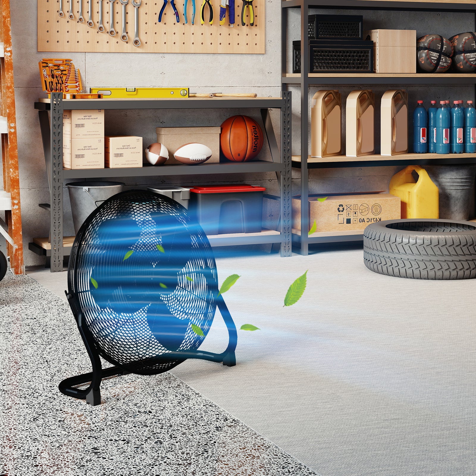 20" 100w Desk Fan Home Office Moving Oscillation With 3-speed Wind