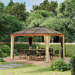 Hardtop Gazebo Polycarbonate Canopy W/nettings Sidewalls