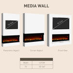 127/157cm Electric Fireplace Recessed Insert Wall Mount | Medium | Black
