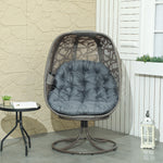 Foldable Egg Chair With Cushions, Outdoor Swivel Lounger