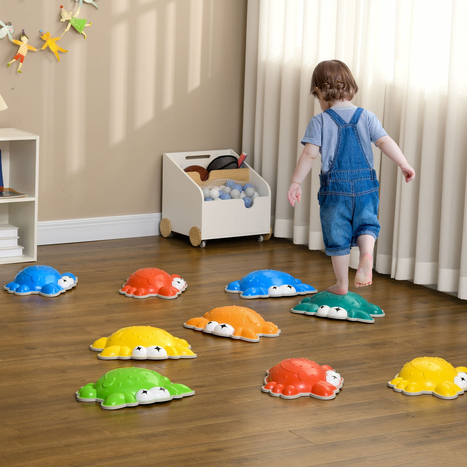 Kids Crab Stepping Stones, 6/9pcs River Stones For Indoors, Outdoors | Large | Multi Colour