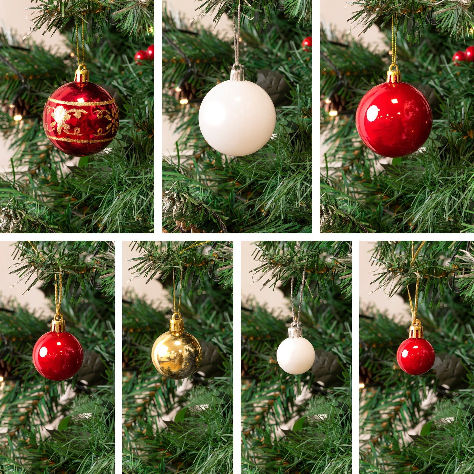100 Christmas Baubles - Gold & Silver