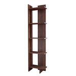 Modern 5-tier Corner Bookshelf Shelf Unit | Walnut