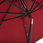Parasol Patio Umbrella W/ Led Light Crank | Red