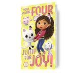 Gabby's Dollhouse Age 4 Birthday Card Official Product