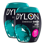 DYLON Washing Machine Fabric Dye Pod 350g For Clothes Emerald Green, 2pk
