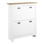 2 Drawer Shoe Cabinet Narrow Shoe Cupboard With Flip Doors