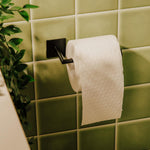 Toilet Roll Holder, Self-adhesive, Black, Stick Collection