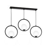 Boston Black Pendant Lamp 3xe14 Beautifully Hand Made From Black Metal And White Glass Contemporary Cool Style