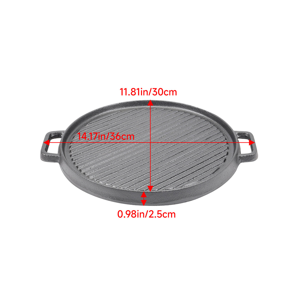 Breeins Cast Iron Grill Pan With Handles