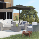 2x3m Rectangular Parasol Patio Outdoor Table Umbrella | Dark Gray
