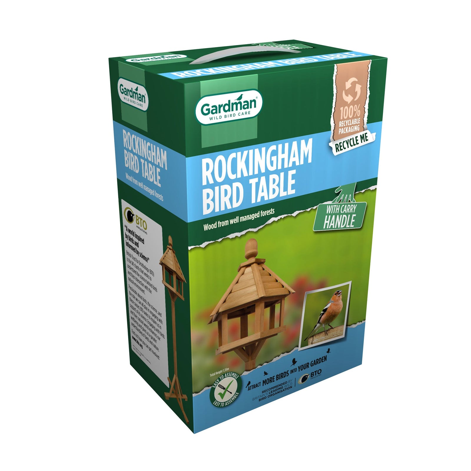 Rockingham Wooden Bird Table 155cm Fsc Softwood | Brown