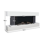 52-inch Electric Fireplace Suite, Black Fire With White Led Surround, Remote Control, Dual Side Nightlights & 7 Flame Colors