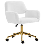 Swivel Office Chair, Vanity Desk Chair With Adjustable Height, Wheels | Cream