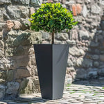 Zinc Galvanised Tall Flared Tapered Square Planter | 30cm x 30cm x 70cm | Gray