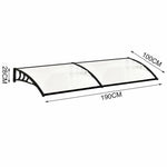 Window Door Awning Canopy With Brackets | Large | Black