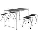 4ft Folding Picnic Table And Chairs, Portable | Black