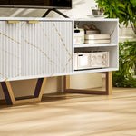 Tv Unit, Tv Stand Cabinet With Shelves And Storage Cupboard | One Size | White