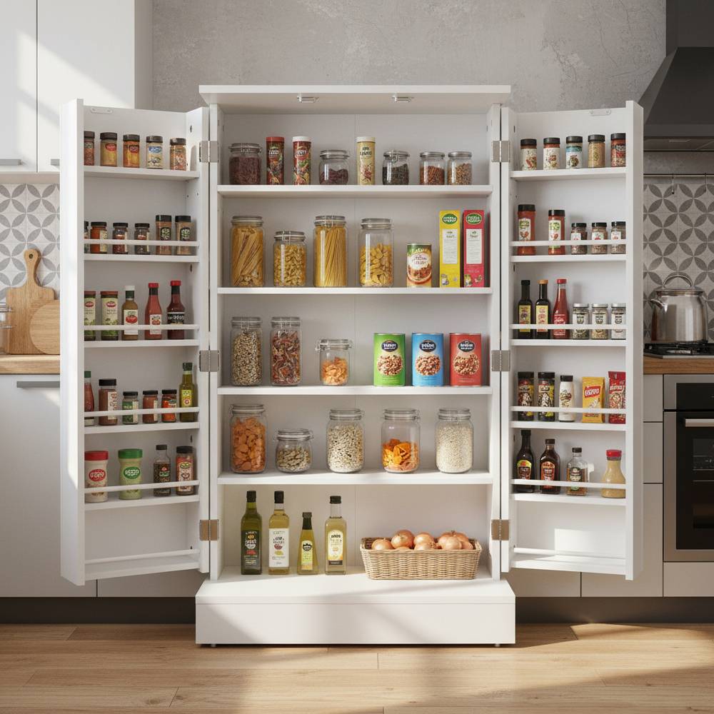 Freestanding Kitchen Pantry Storage Cabinet