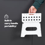 Compact Folding Step Stool With Non-slip Surface | White