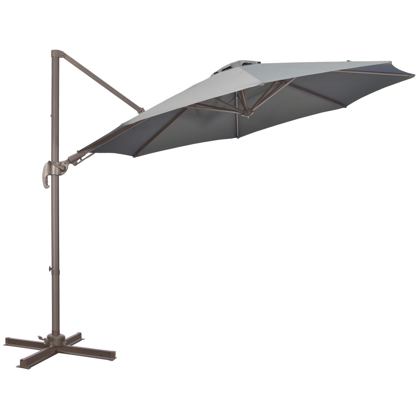 3m Garden Roma Parasol W/ Base | Dark Gray