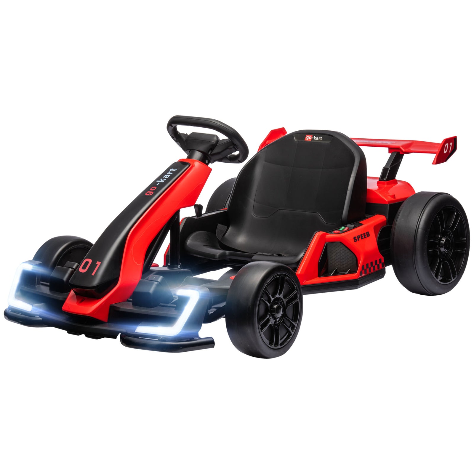24v Electric Go Kart For Kids With Adjustable Seat | Red
