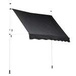 2-3m Black Outdoor Patio Retractable Awning - Sun & Rain Protection | Medium | Black