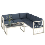 5 Seater Sectional Outdoor Sofa Set W/ Loveseats For Garden