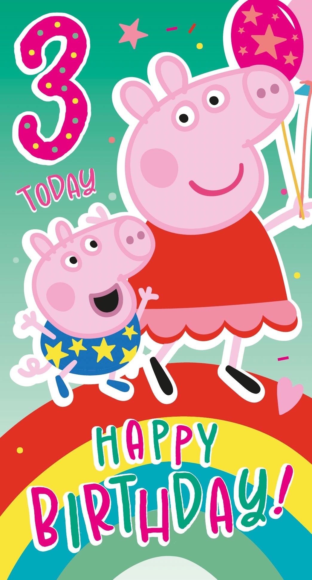 Age 3 Sticker Birthday Card Official Product