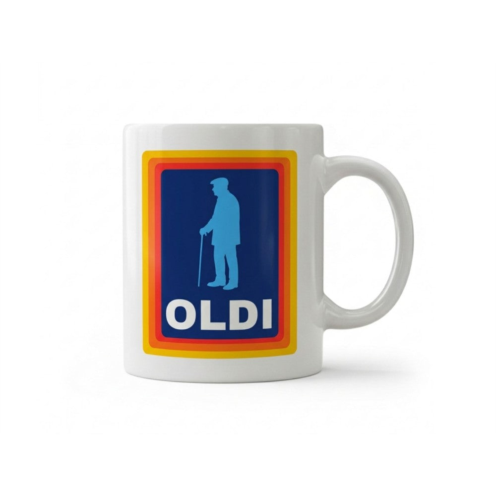 Dyzi Oldi Funny Old Man Quote Ceramic Coffee Mug White