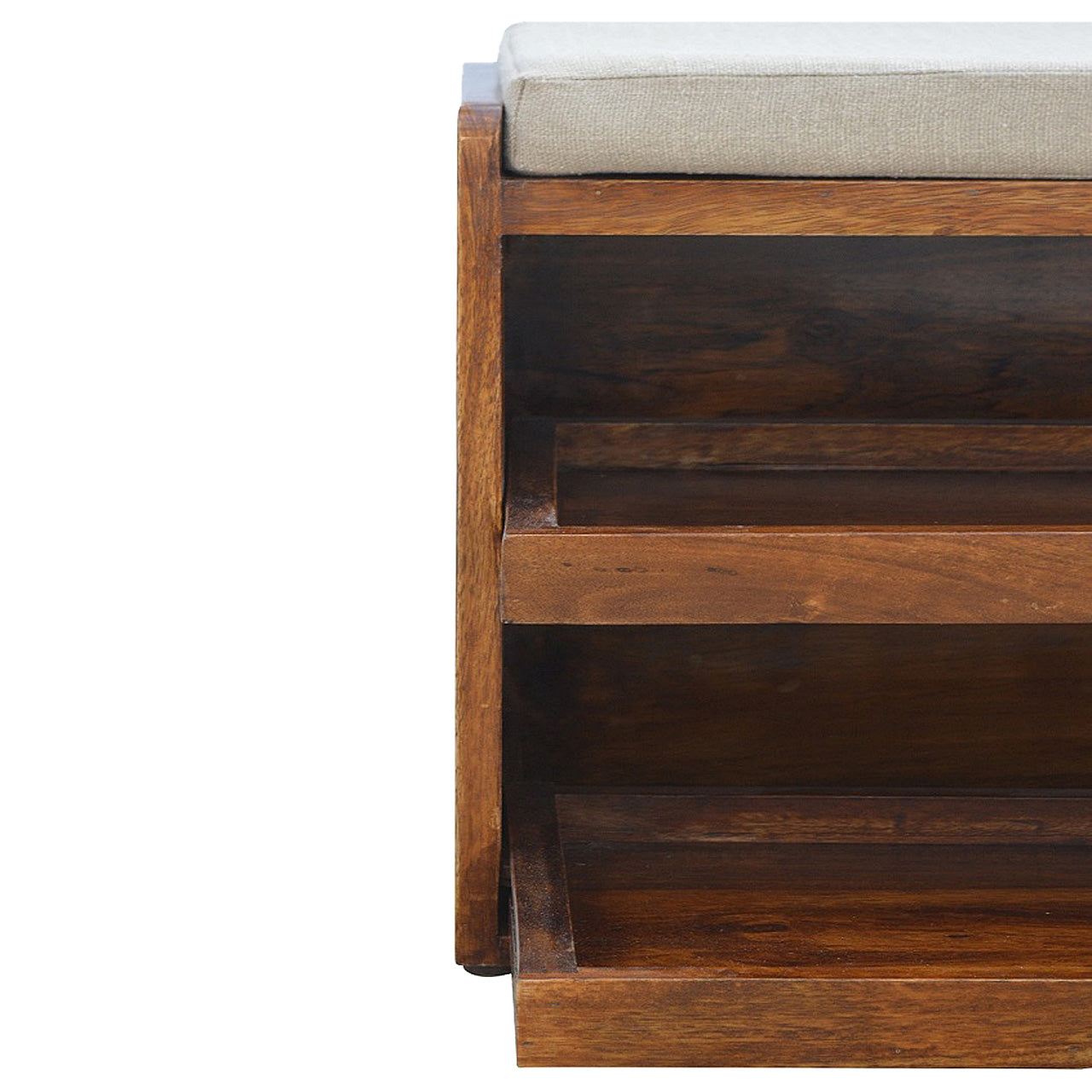 Solid Wood Mud Linen Pull Out Shoe Bench