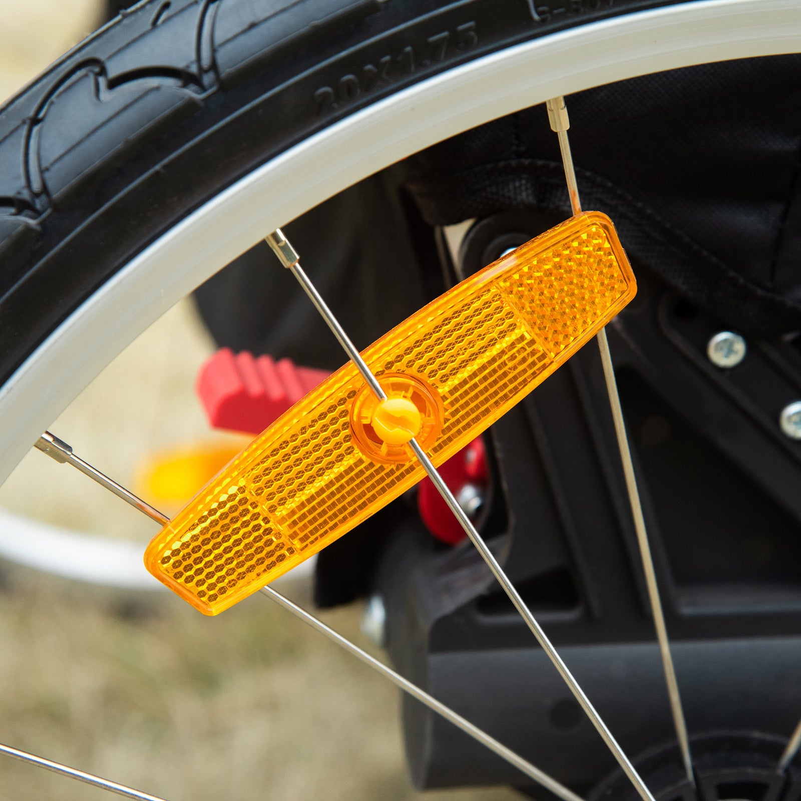 Pawhut 2-in-1 Dog Bicycle Trailer W/ Safety Leash, Reflectors - Orange