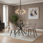 Miami Dining Table With 4 Erica Velvet Chairs | Cream
