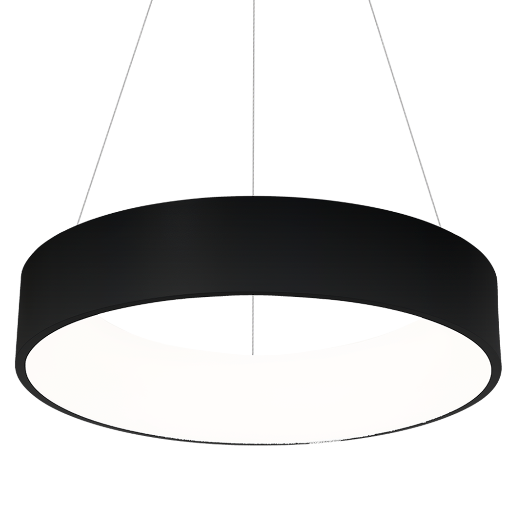 Ohio Stunning Led Pendant Lamp 24w(122w)  45cm Diameter Height Adjustable | Black