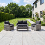 Pallini 4 Piece Rattan Patio Set | Grey