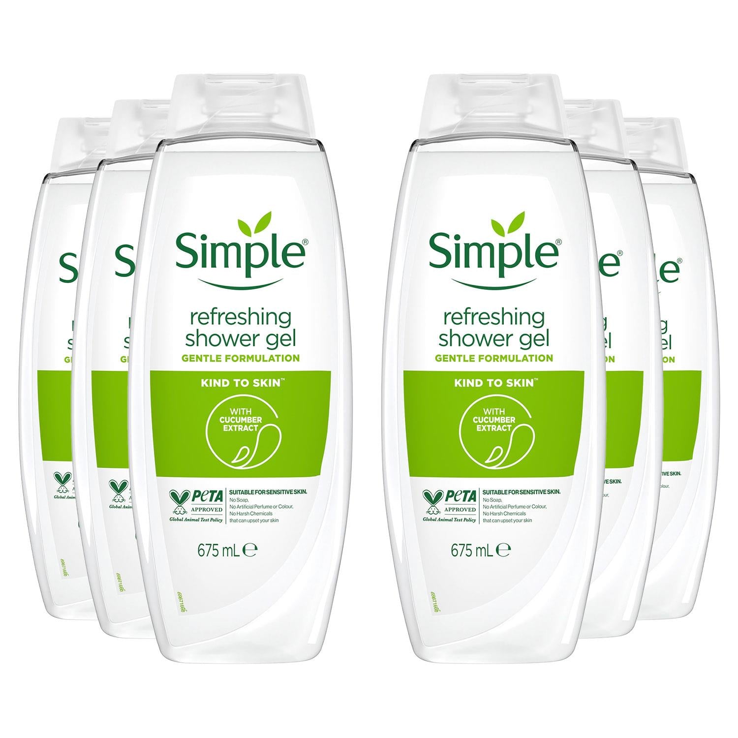Kind To Skin Refreshing Shower Gel With Gentle Formulation 675ml, 6 Pack | Set-of-6
