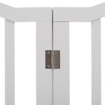 Foldable Freestanding 3/4-panel Arched Pet Gate, Indoor Safety Barrier For Doorways, Halls & Staircases | Large | White
