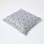 Geometric Jacquard Cushion Cover | 60cm x 60cm | Light Grey